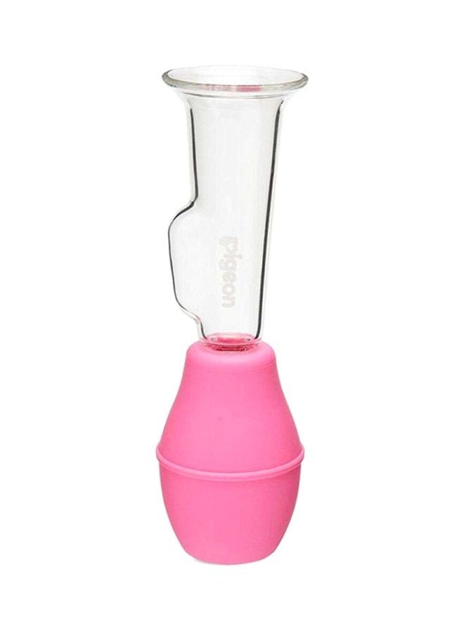 Manual Breast Care Pump With Glass Shield - Pink/Clear