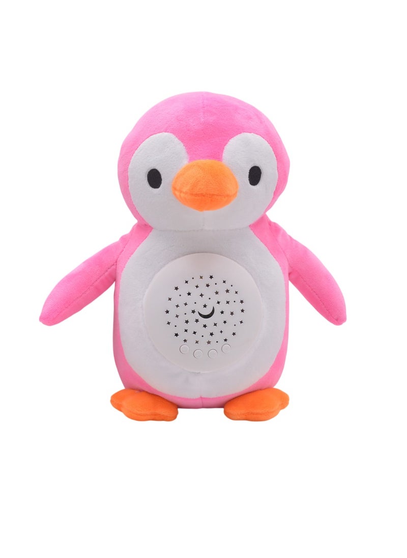 Baby Penguin Projector Night Light, Infant Sleep Starry Sky Projector, Baby Comfort Projection Night Light With Music, Durable Projector Lamp For Toddlers Kids, (1pc, Pink)