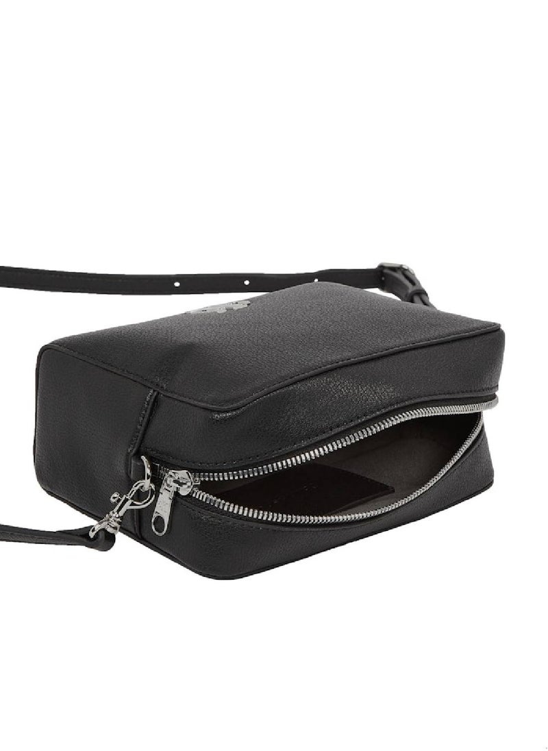 Women's Crossbody Bag, Black - Recycled Polyester