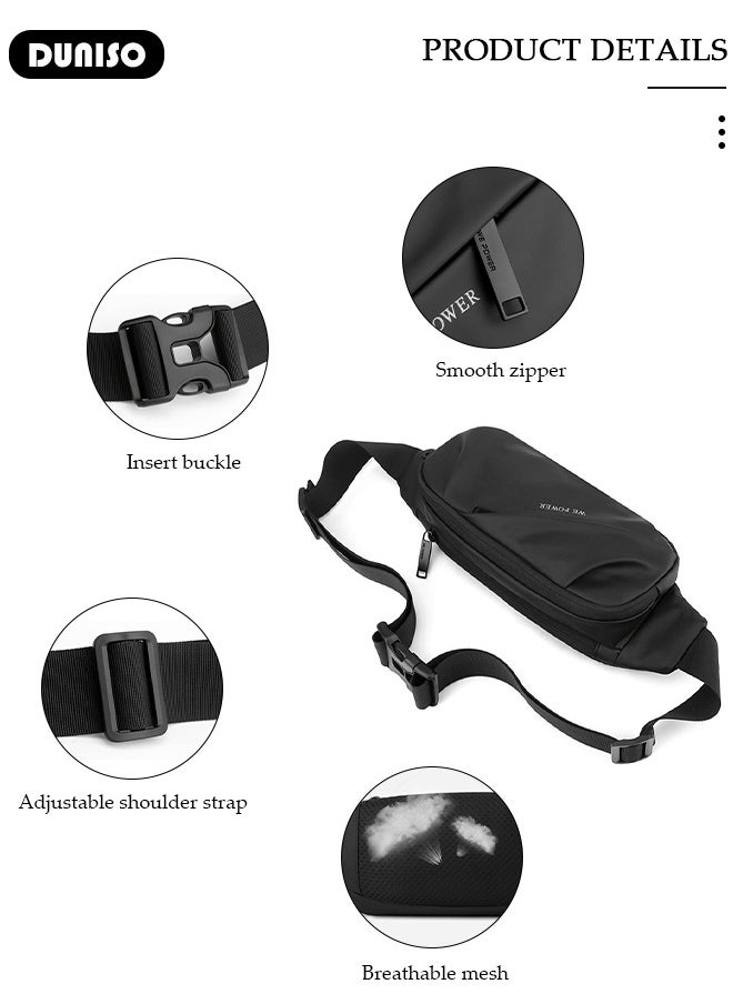 Waist Pack for Women Men , Crossbody Waist Bag Pack Belt Bag for Travel Walking Running Hiking Cycling, Pouch Hip Bum Bag Chest Bag with Adjustable Strap For Gym Fitness Workout Travel Work Commuting