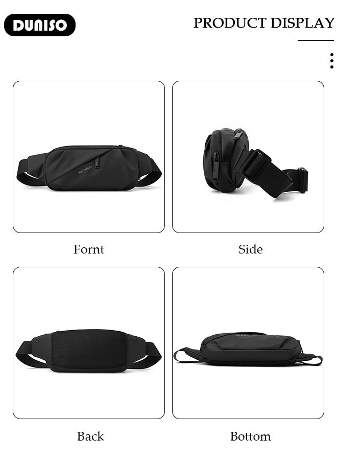 Waist Pack for Women Men , Crossbody Waist Bag Pack Belt Bag for Travel Walking Running Hiking Cycling, Pouch Hip Bum Bag Chest Bag with Adjustable Strap For Gym Fitness Workout Travel Work Commuting