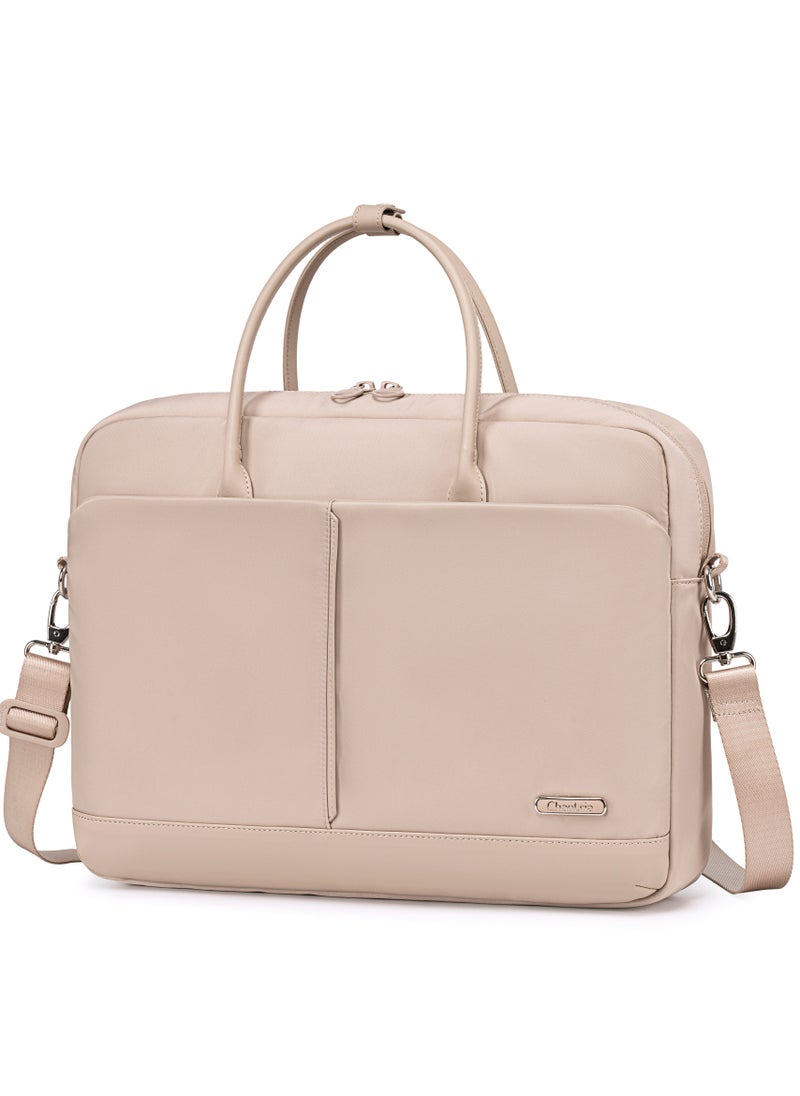 Premium Lightweight Laptop Bag for Women Water Resistant Multifunctional Hand Bag with Multiple Pockets for Casual/Work/College/ School, CB00772-Khaki