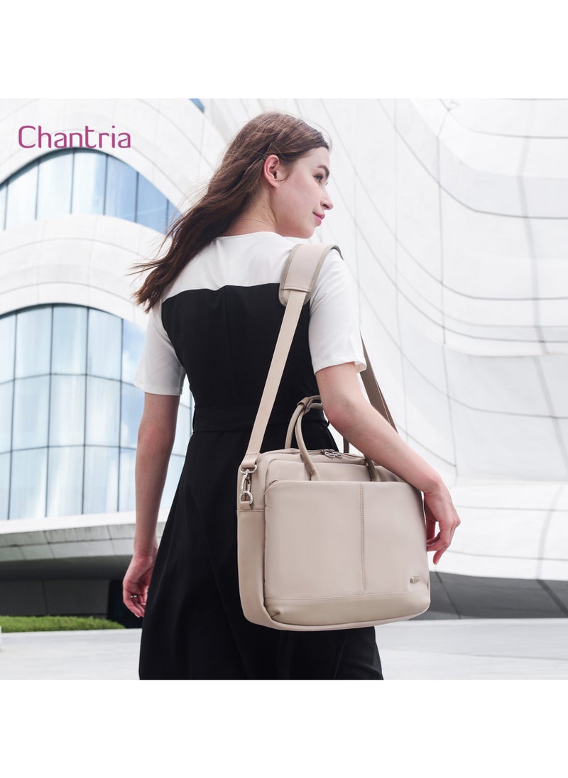 Premium Lightweight Laptop Bag for Women Water Resistant Multifunctional Hand Bag with Multiple Pockets for Casual/Work/College/ School, CB00772-Khaki