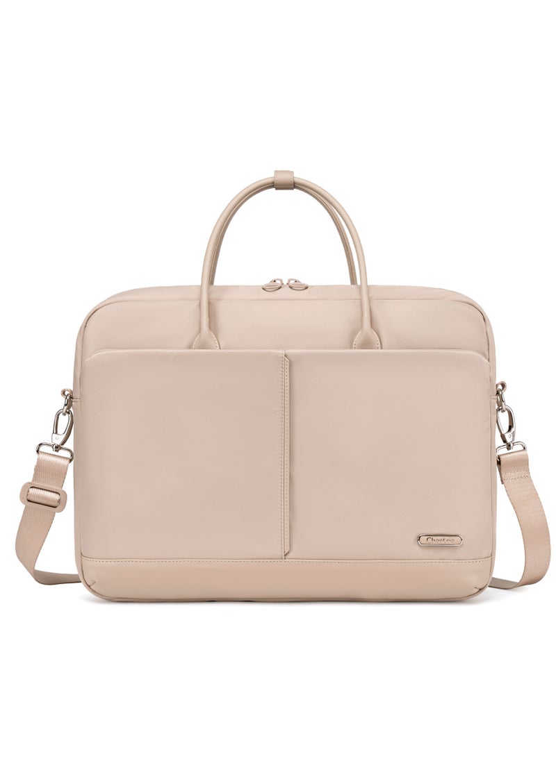 Premium Lightweight Laptop Bag for Women Water Resistant Multifunctional Hand Bag with Multiple Pockets for Casual/Work/College/ School, CB00772-Khaki