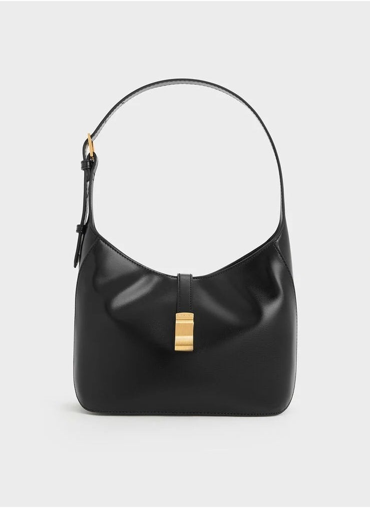 Wisteria Belted Shoulder Bag & Crossbody Bag - Black