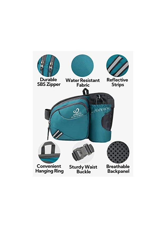 WATERFLY Fanny Pack Waist Bag: Waist Pack for Women Men with Water Bottle Holder Hiking Fanny Pack for Running Walking DogWalking Travel Cycling