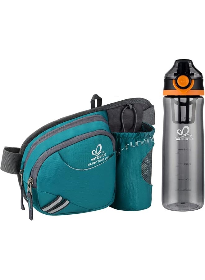 WATERFLY Fanny Pack Waist Bag: Waist Pack for Women Men with Water Bottle Holder Hiking Fanny Pack for Running Walking DogWalking Travel Cycling