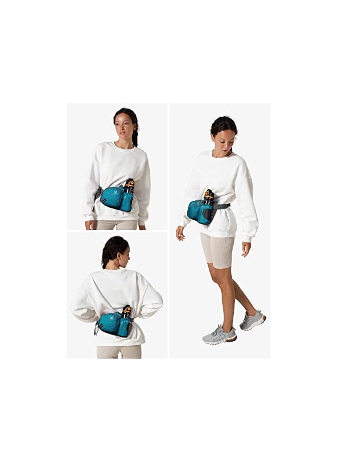 WATERFLY Fanny Pack Waist Bag: Waist Pack for Women Men with Water Bottle Holder Hiking Fanny Pack for Running Walking DogWalking Travel Cycling