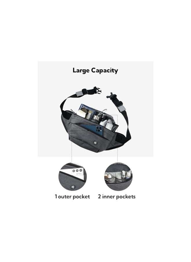 WATERFLY Fanny Pack for Men Women Water Resistant Large Hiking Waist Bag Pack Carrying All Phones for Walking Traveling