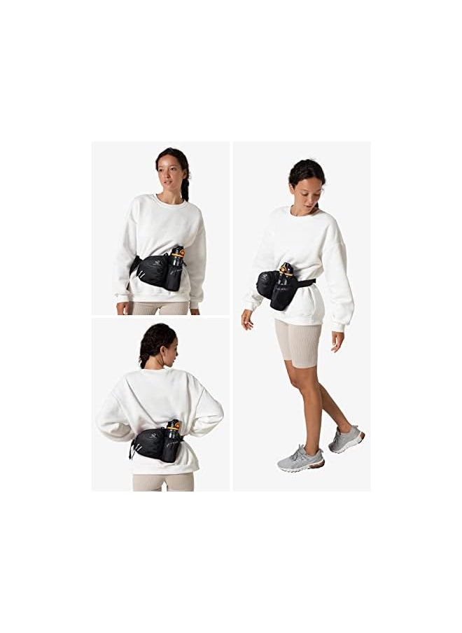 WATERFLY Fanny Pack Waist Bag: Waist Pack for Women Men with Water Bottle Holder Hiking Fanny Pack for Running Walking DogWalking Travel Cycling