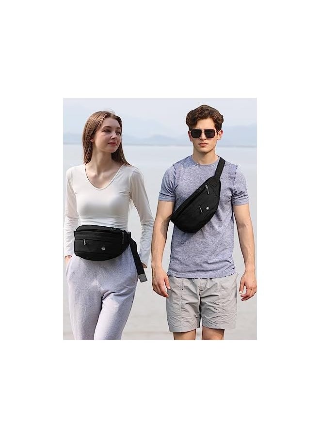 WATERFLY Fanny Pack for Men Women Water Resistant Large Hiking Waist Bag Pack Carrying All Phones for Walking Traveling
