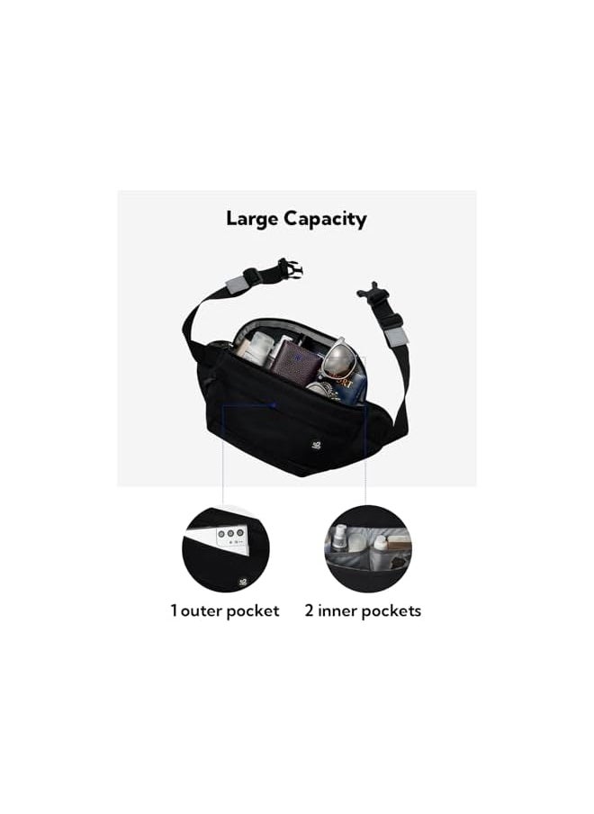 WATERFLY Fanny Pack for Men Women Water Resistant Large Hiking Waist Bag Pack Carrying All Phones for Walking Traveling