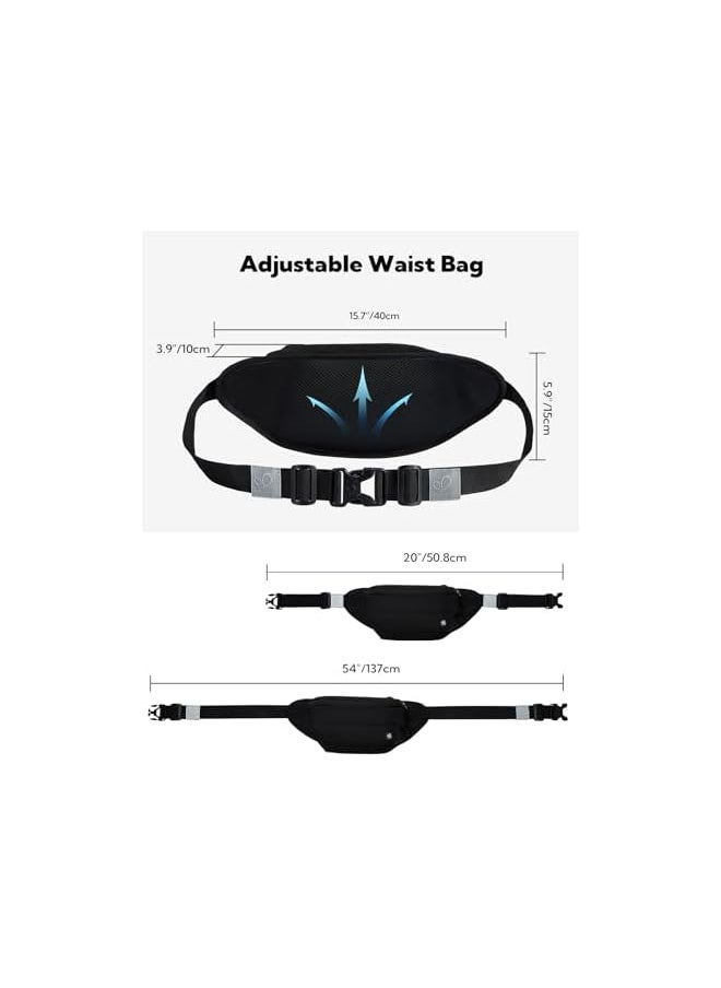 WATERFLY Fanny Pack for Men Women Water Resistant Large Hiking Waist Bag Pack Carrying All Phones for Walking Traveling