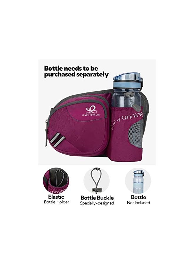 WATERFLY Fanny Pack Waist Bag: Waist Pack for Women Men with Water Bottle Holder Hiking Fanny Pack for Running Walking DogWalking Travel Cycling