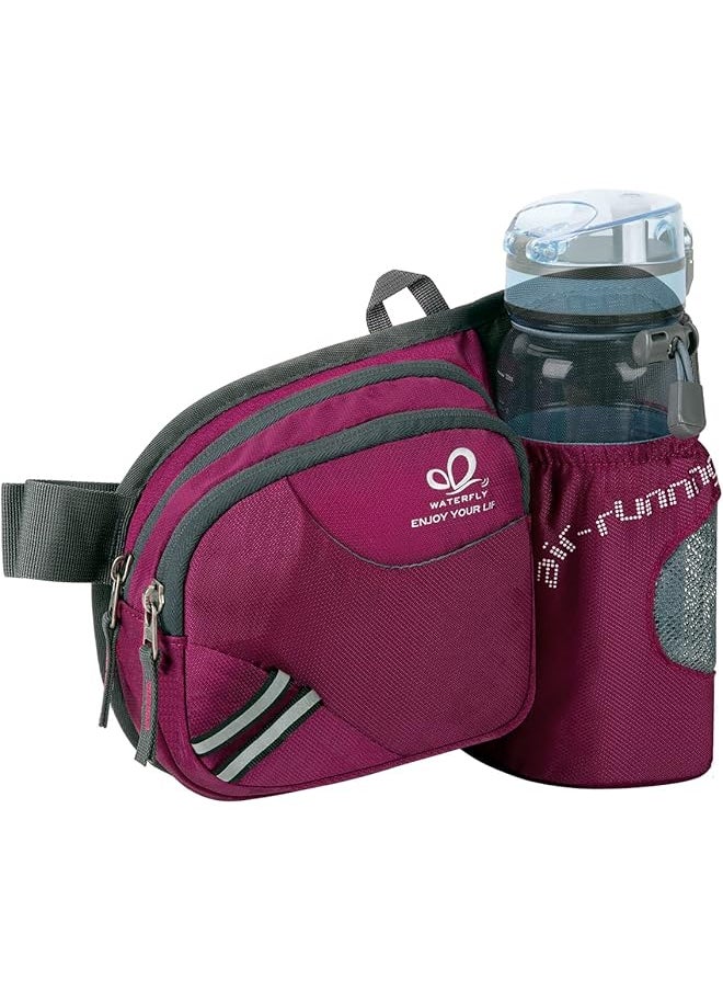 WATERFLY Fanny Pack Waist Bag: Waist Pack for Women Men with Water Bottle Holder Hiking Fanny Pack for Running Walking DogWalking Travel Cycling