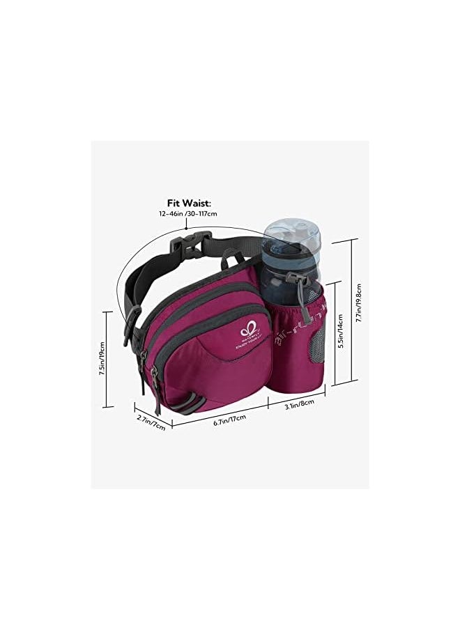 WATERFLY Fanny Pack Waist Bag: Waist Pack for Women Men with Water Bottle Holder Hiking Fanny Pack for Running Walking DogWalking Travel Cycling