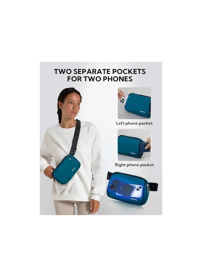WATERFLY Crossbody Belt Fanny Pack: Sports Walking Waist Bag Runner Belt Bum Bag Hip Fannie Pack Phanny Fannypack Woman Man for Hiking Jogging Running