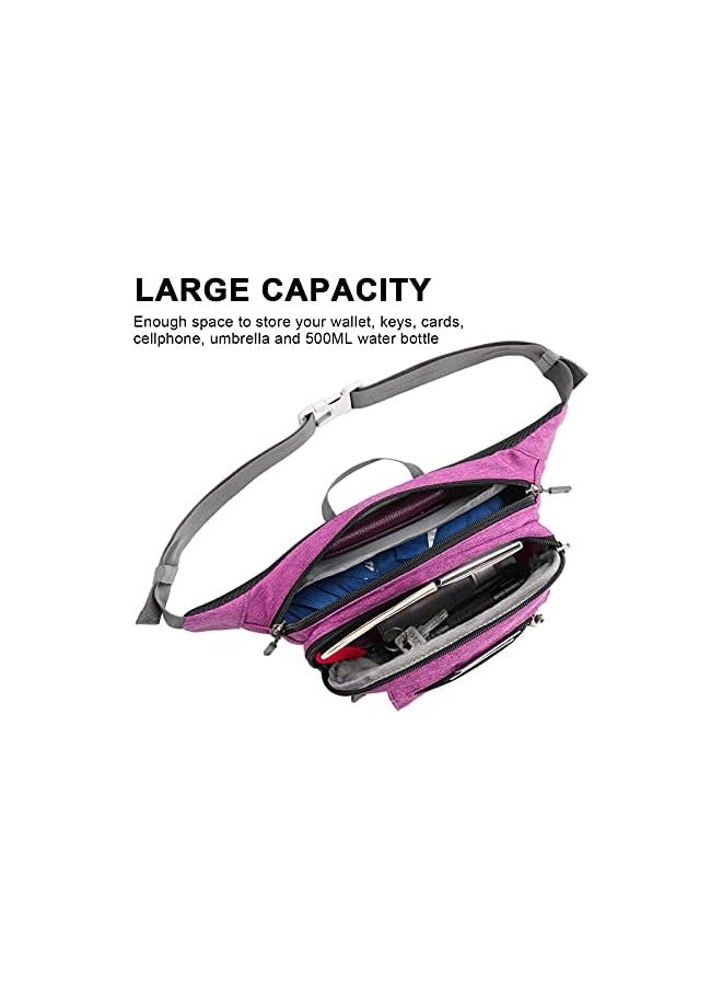 WATERFLY Waist Pack Fanny Pack for Men Women Large Bum Bag with Multi Pockets for Running Hiking Camping Workout Cycling