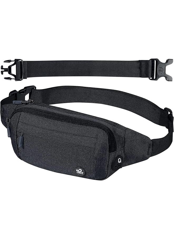 WATERFLY Fanny Pack Waist Bag: Small Hip Pouch Bum Bag Fannie Pack Phanny Fannypack Waistpack Bumbag Beltbag Sport Slim Fashionable for Jogging Hiking Hiker Women Men