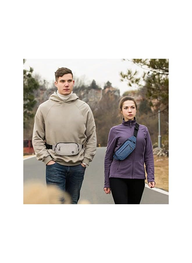 WATERFLY Fanny Pack Waist Bag: Small Hip Pouch Bum Bag Fannie Pack Phanny Fannypack Waistpack Bumbag Beltbag Sport Slim Fashionable for Jogging Hiking Hiker Woman Man Grey