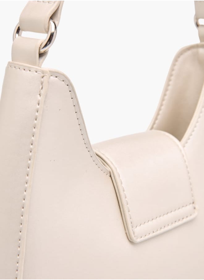 Womens Embellished Shoulder Bag With Magnetic Button Closure