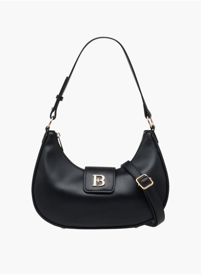 Women Solid Shoulder Bag with Detachable Strap