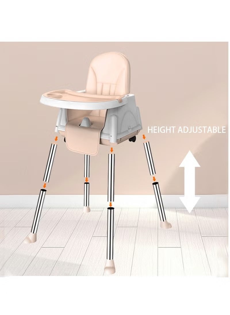 Baby High Chair High Chairs for Babies and Toddlers Harness Foldable High Chair for Space-Saving Adjustable Dining Tray Backrest & Height Easy to Clean Surface