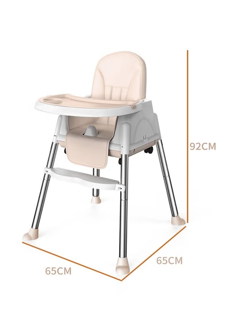 Baby High Chair High Chairs for Babies and Toddlers Harness Foldable High Chair for Space-Saving Adjustable Dining Tray Backrest & Height Easy to Clean Surface