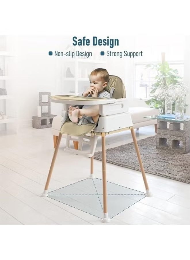 7-In-1 Adjustable And Foldable, 5-Point Safety Belt Baby Dining Chair