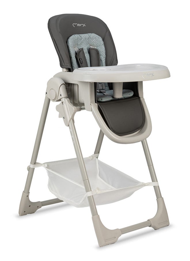 GOJO Comfortable Safest Highchair for Babies of Age 6 - 36 months with 7-position Height Adjustment & Safety Belts, Double tray, 3-stage Backrest Adjustment - Grey