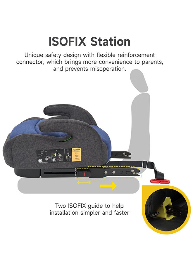 Portable Car Ohho I-Size Booster Seat With ISOFIX, 125 - 150 CM (Group 2/3, 6-12 Years), ECE R129, Blue