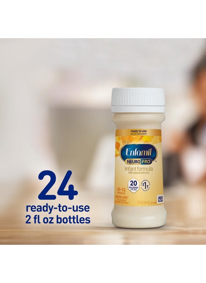 Enfamil NeuroPro Baby Formula, MFGM* 5-Year Benefit, Expert-Recommended Brain-Building Omega-3 DHA, Exclusive Immune Supporting HuMO6 Blend, Ready-to-Feed Infant Formula, Liquid, 2 Fl Oz, 6 Count (Pack of 4)