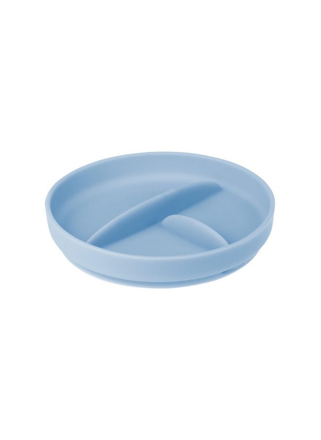 Olababy 100% Silicone Suction Plate | Toddler Plates with Suction | Divided Plates for Kids | Self Feeding Baby Essentials | Baby Registry Must Haves | Microwave Dinner Plates (Blueberry)
