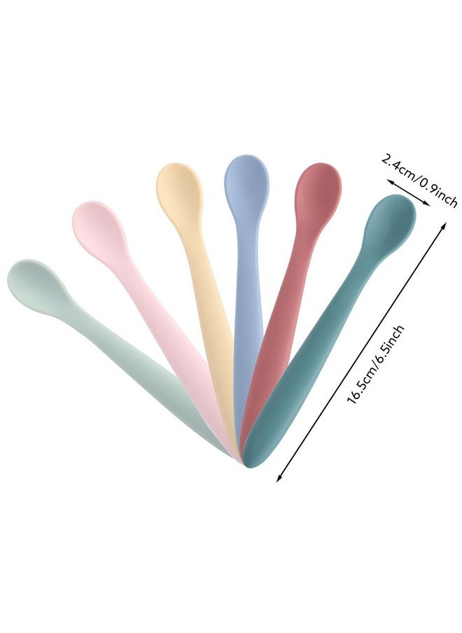 Baby Spoons,6 PCS Silicone Baby Feeding Spoons,Training Spoon,Soft Tip Feeding Baby Utensils for First Stage Baby and Infant,Dishwasher and Boil Safe