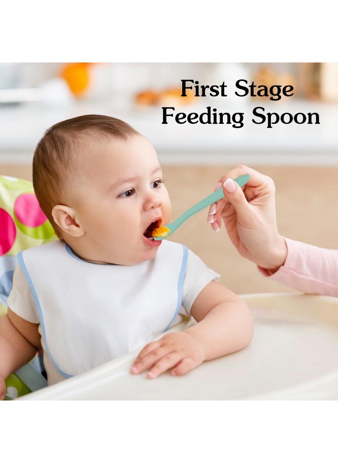 Baby Spoons,6 PCS Silicone Baby Feeding Spoons,Training Spoon,Soft Tip Feeding Baby Utensils for First Stage Baby and Infant,Dishwasher and Boil Safe