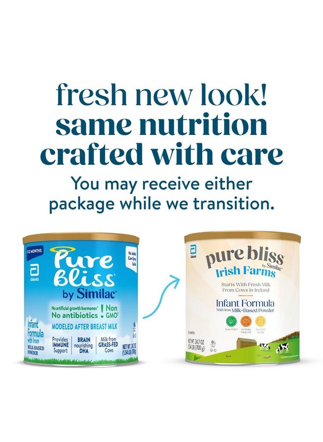 Pure Bliss by Similac Irish Farms Infant Formula, Easy to Digest, Non-GMO, Powder, 24.7-oz Can