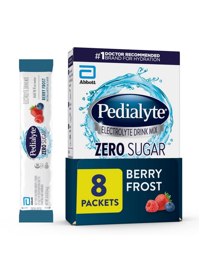 Pedialyte Electrolyte Drink Mix, Zero Sugar, Berry Frost, 8 Single-Serving Powder Packets