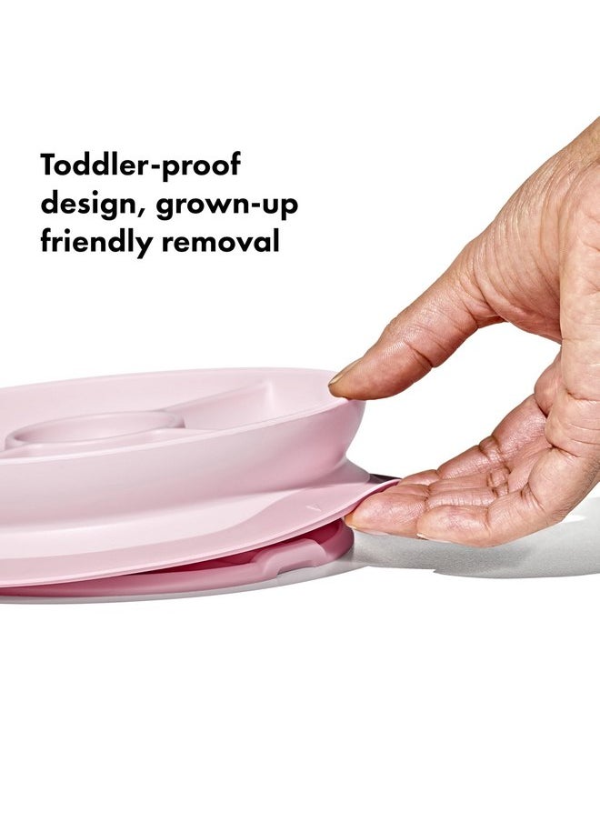 OXO Tot Stick and Stay Suction Divided Plate - Blossom