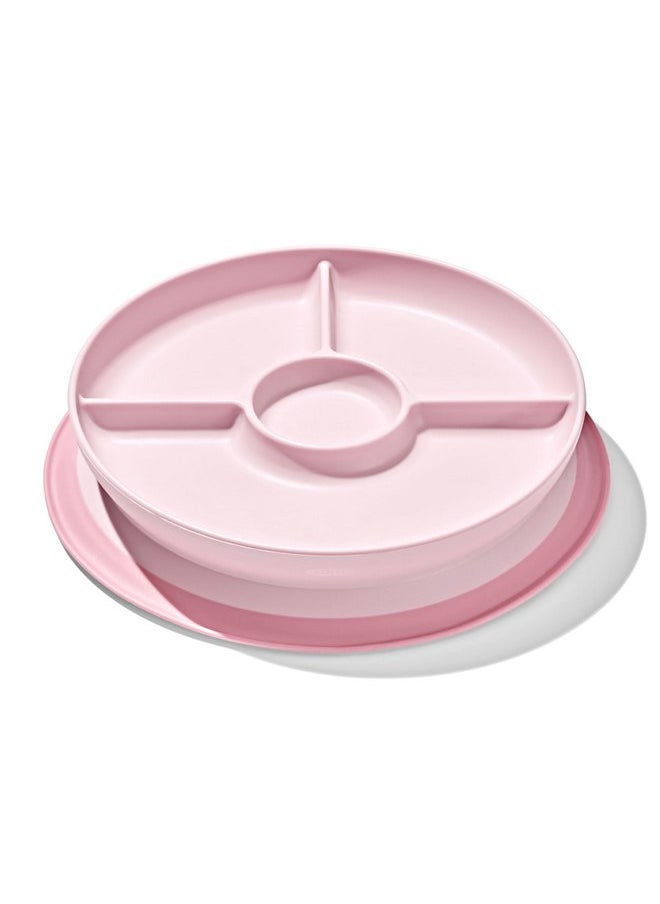 OXO Tot Stick and Stay Suction Divided Plate - Blossom