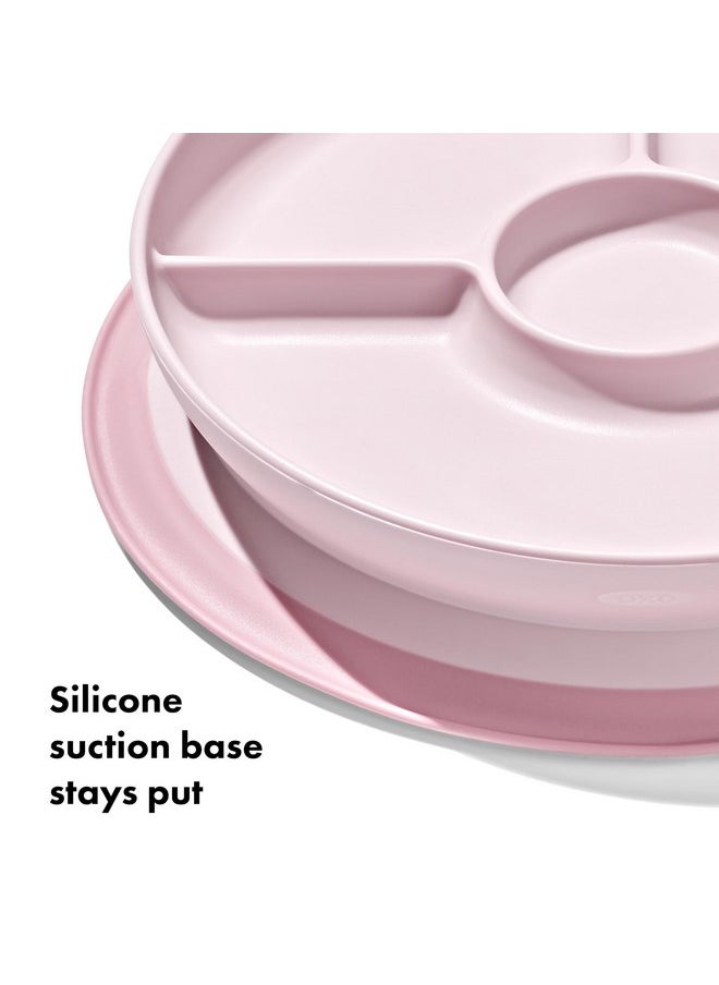 OXO Tot Stick and Stay Suction Divided Plate - Blossom
