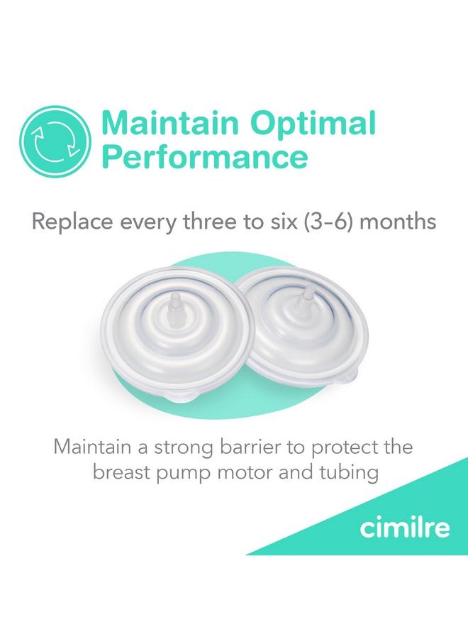 Cimilre Backflow Protectors, Silicone Backflow Protector Membrane Keeps Air, Moisture & Breast Milk from Entering Tubing & Breast Pump Motor (Set of 2)