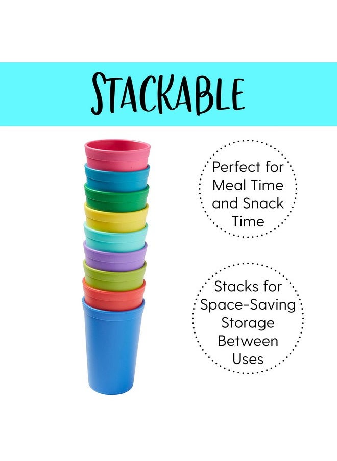 ECR4Kids My First Meal Pal Drinking Cups, Kids Plastic Tableware, Stackable and Dishwasher Safe, Stackable Tumblers for Baby, Toddler and Child Feeding, 3-Pack - Citrus