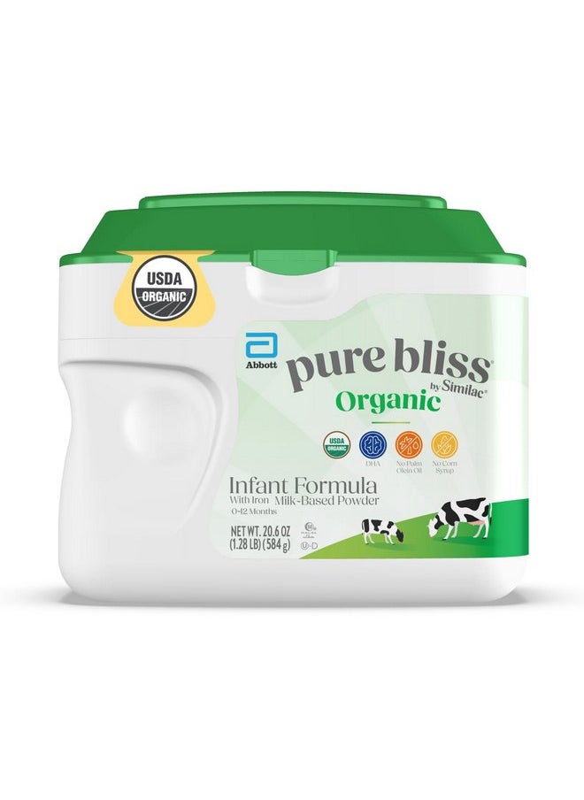 Pure Bliss by Similac Organic* Infant Formula, Easy to Digest, USDA-Certified Organic, Powder, 20.6-oz Tub