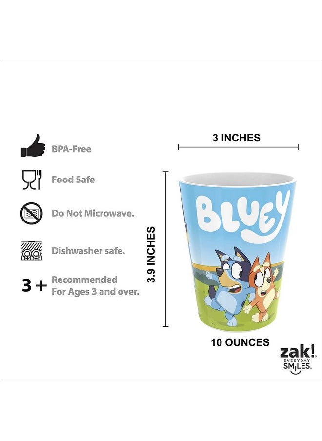 zak! 5-Piece Dinnerware Set, Bluey - Pack of 2 - Durable Plastic & Stainless Steel - Includes Two Each: Tumbler, 8-Inch Plate, 6-Inch Bowl, Fork & Spoon - Suitable for Kids Ages 3+