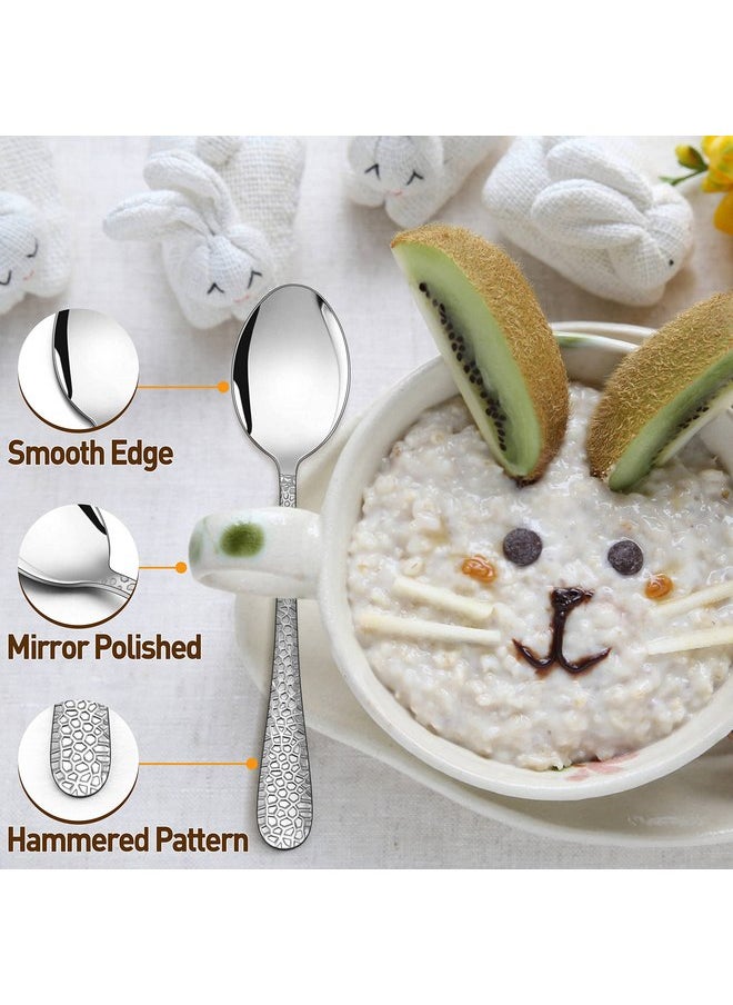 9-Piece Stainless Steel Kids Spoons, HaWare Toddler Flatware, Kids Silverware Preschooler Utensils, Baby Spoons for Self Feeding, Mini Cutlery Set for Home Kitchen School, Healthy and Dishwasher Safe