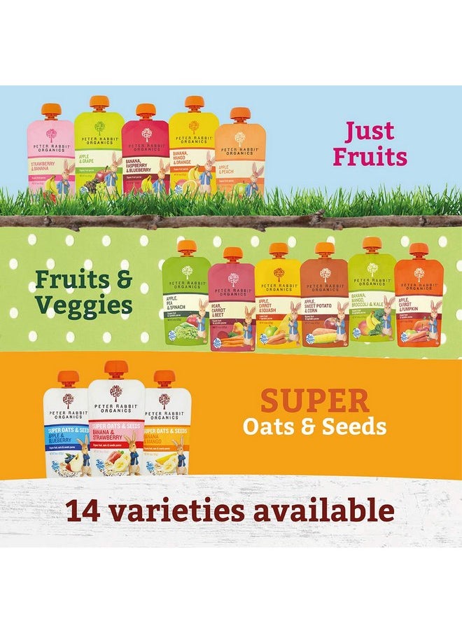 Pumpkin Tree Peter Rabbit Organics Strawberry and Banana Pure Fruit Snack, 4 Ounce (Pack of 10)