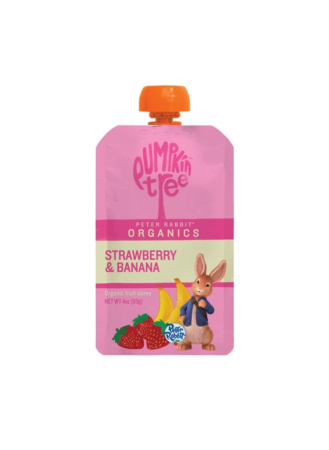 Pumpkin Tree Peter Rabbit Organics Strawberry and Banana Pure Fruit Snack, 4 Ounce (Pack of 10)
