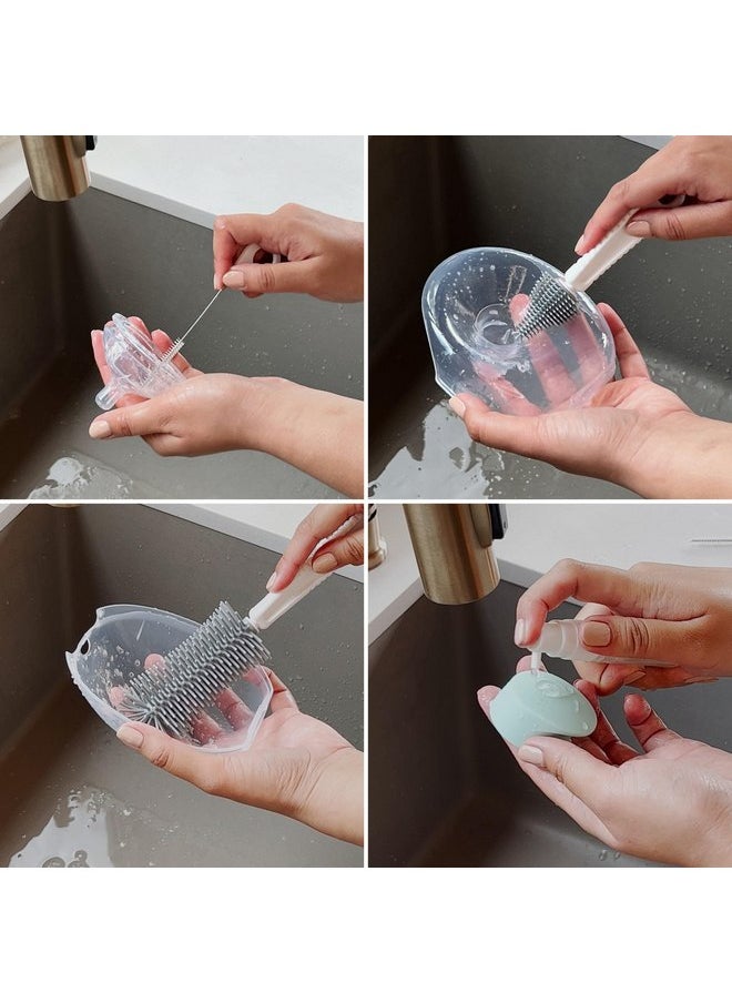 Willow Travel Cleaning Kit & Drying Rack - 5-Pack Cleaning Rack and Brushes for Breast Pump Parts and Bottles - Breastfeeding Essential