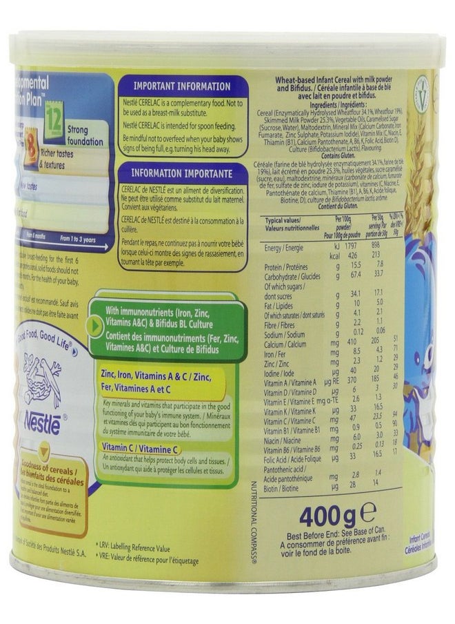 Nestle Cerelac, Wheat With Milk, 14.11-Ounce Cans (Pack of 4)