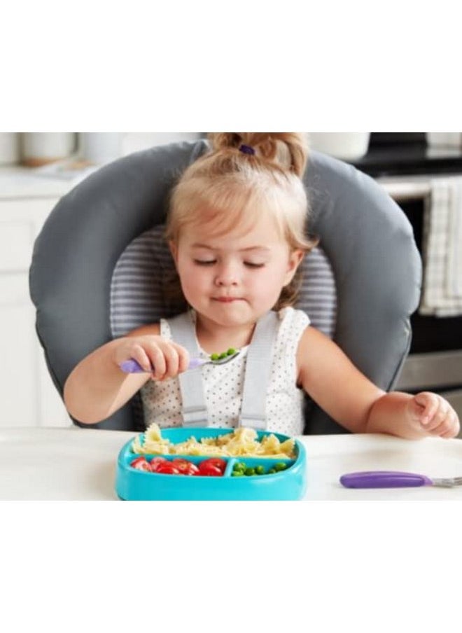 NUK Kiddy Cutlery Spoons, 3 Pack, 18+ Months Purple & Green (Purple & Green)